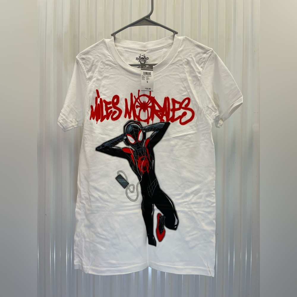 Rue21 Miles Morales Men’s T-Shirt - White and Red